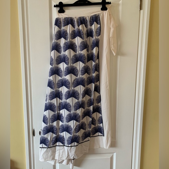 Blue palm leaf high waist bikini set with matching sarong size small never worn - Picture 9 of 9